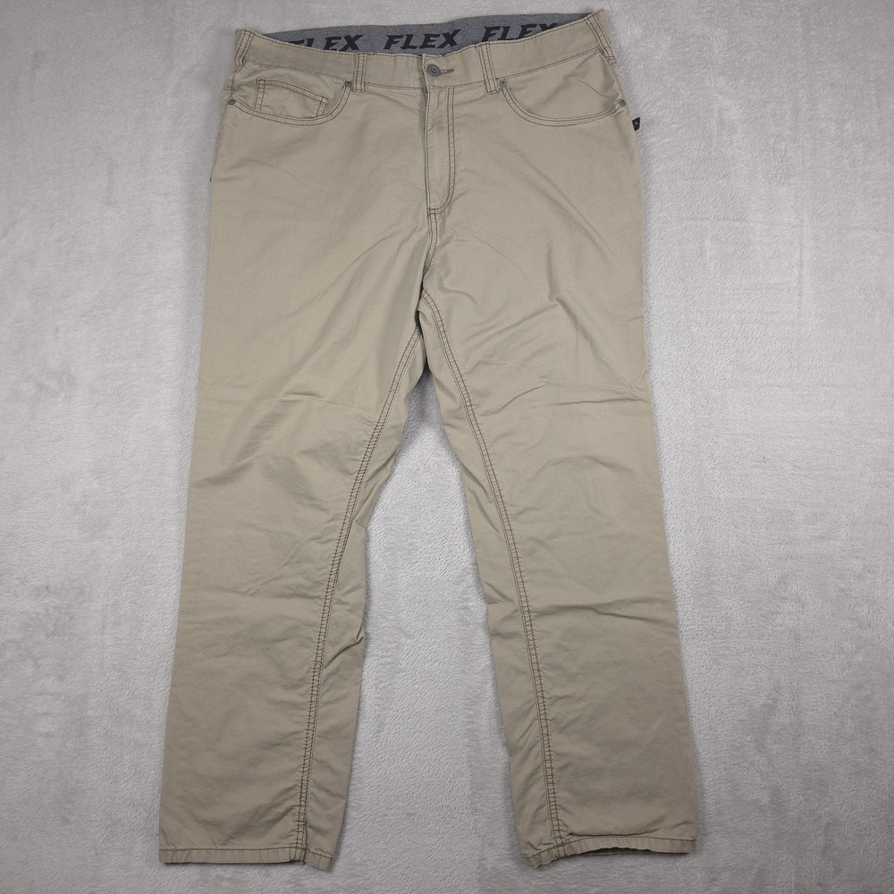Denali Flex Pants Mens 36x30 Beige Straight Leg Stretch Cotton Chino Casual